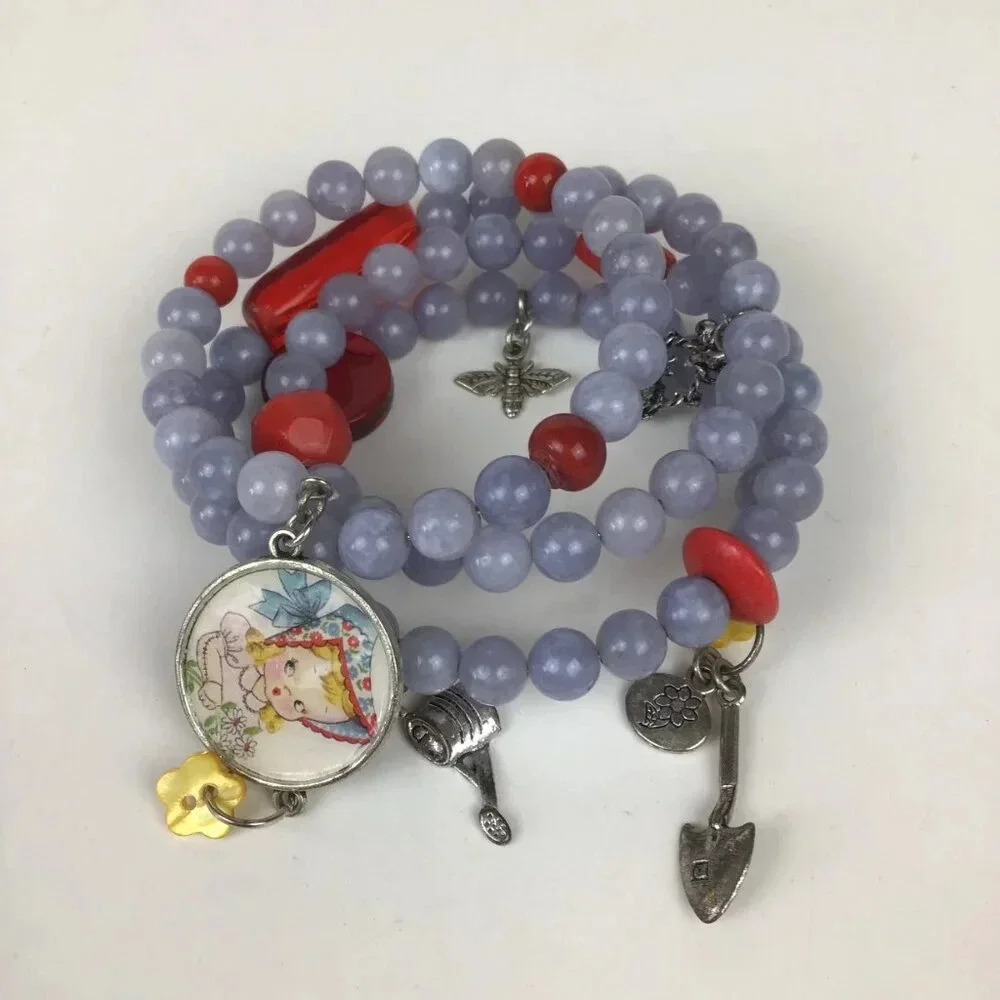 Dopamine Charm Bracelets Wrap Beaded Kawaii Pop Art Lolita Retro Kandy Jewelry - Picture 7 of 10